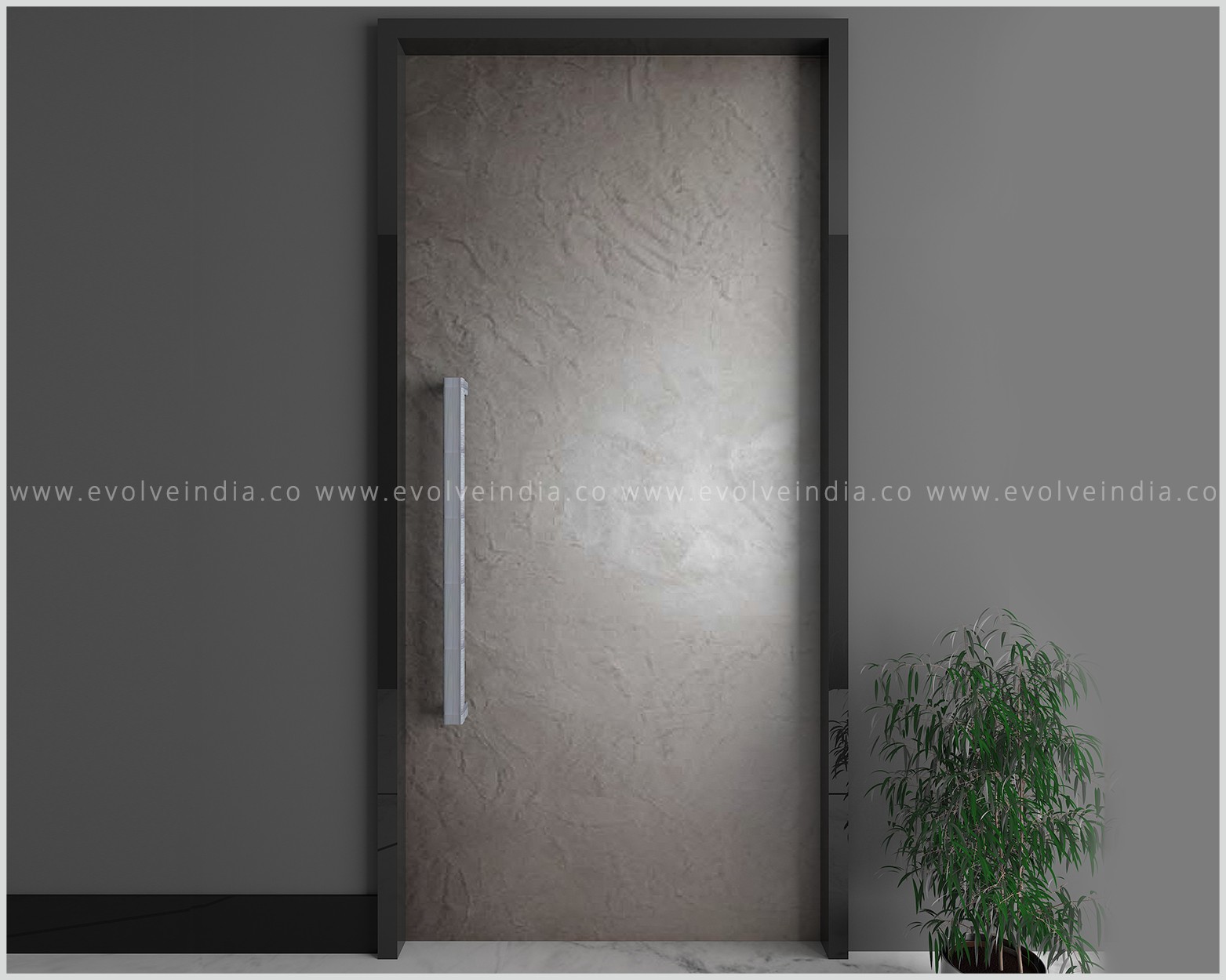 Designer door skin designed using concrete finishes