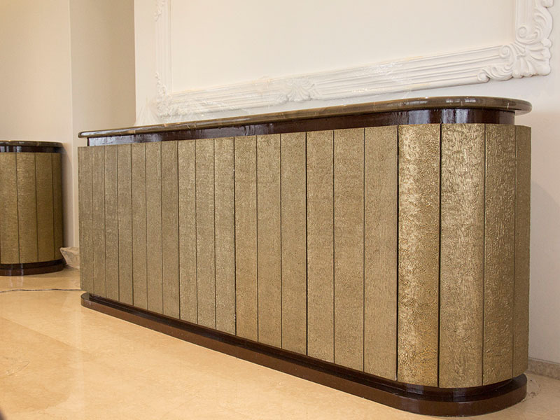 Image of bar table designed using liquid metal finishes