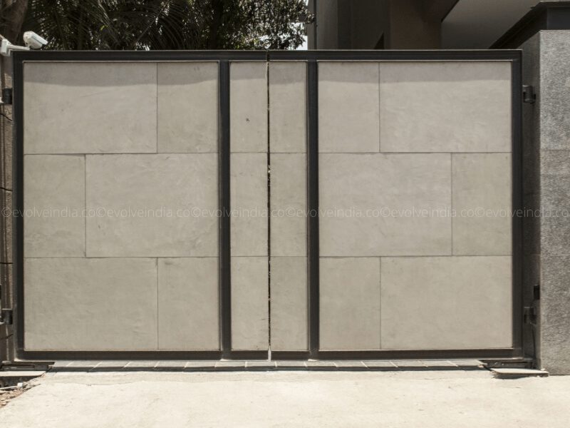 Image of an entrance designed using textured concrete finish