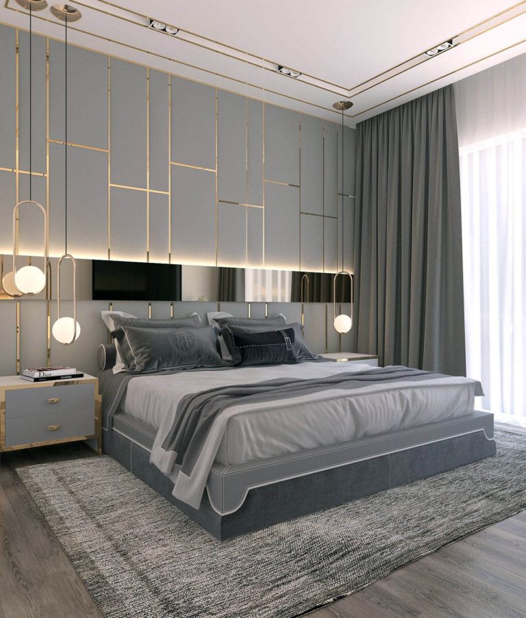 7 Go All Out With Silver Modern Bedroom Interior Design 768x903 