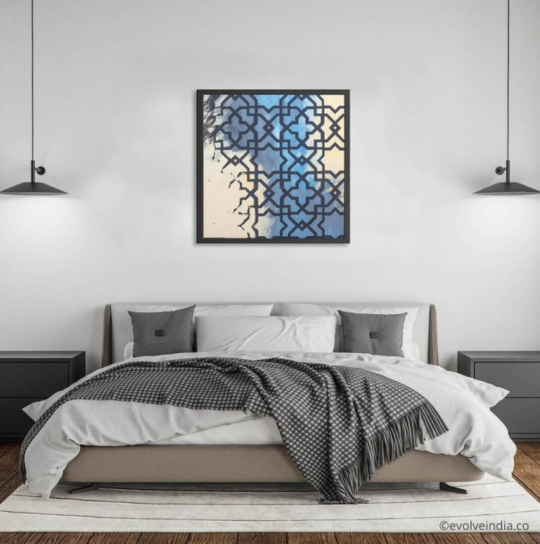 Handcrafted Artistic Wall Art Used To Design Bed Back Wall 768x774 