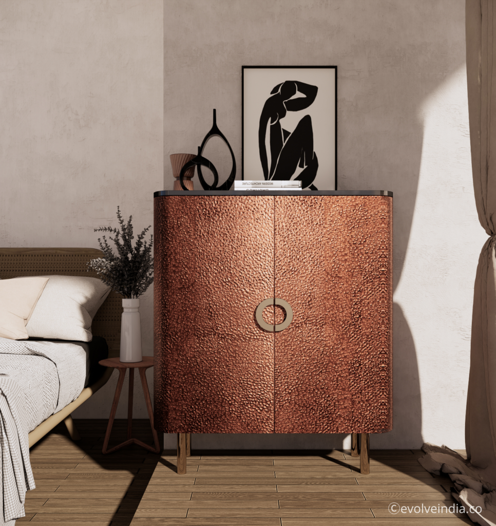 Press Pitted Copper Side Table by Evolve India
