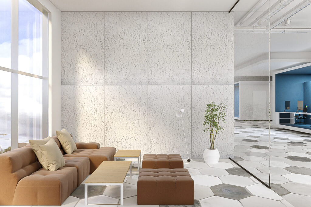 Craft Simple & Elegant Office Spaces With Subtly Textured  Concrete Panels