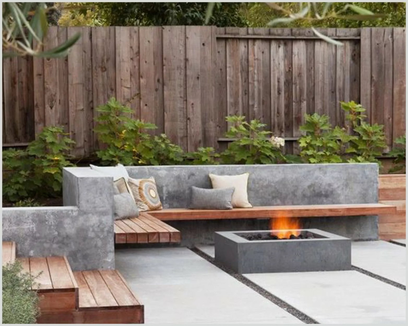 Alt Tag: Patio furniture designed using decorative concrete finish