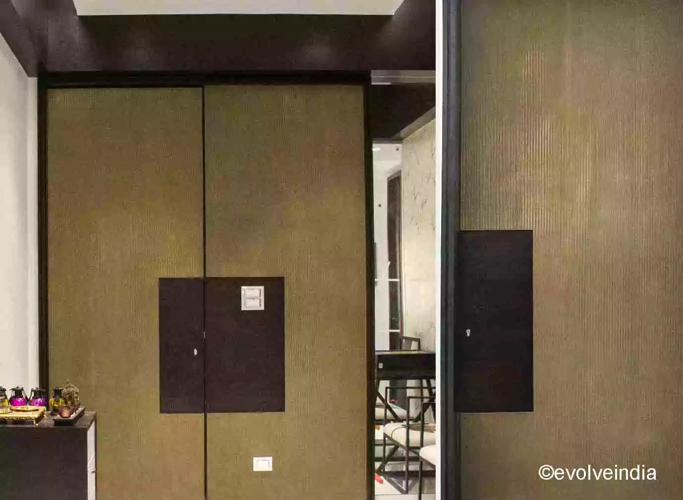 Door designed with Etched Brass textured panels by Evolve India