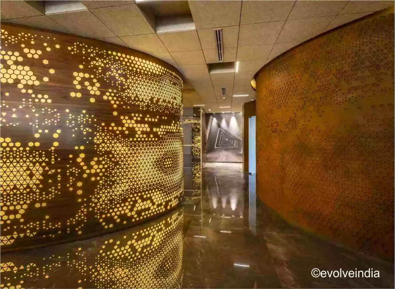 Rust Finished Entrance Lobby by Evolve India