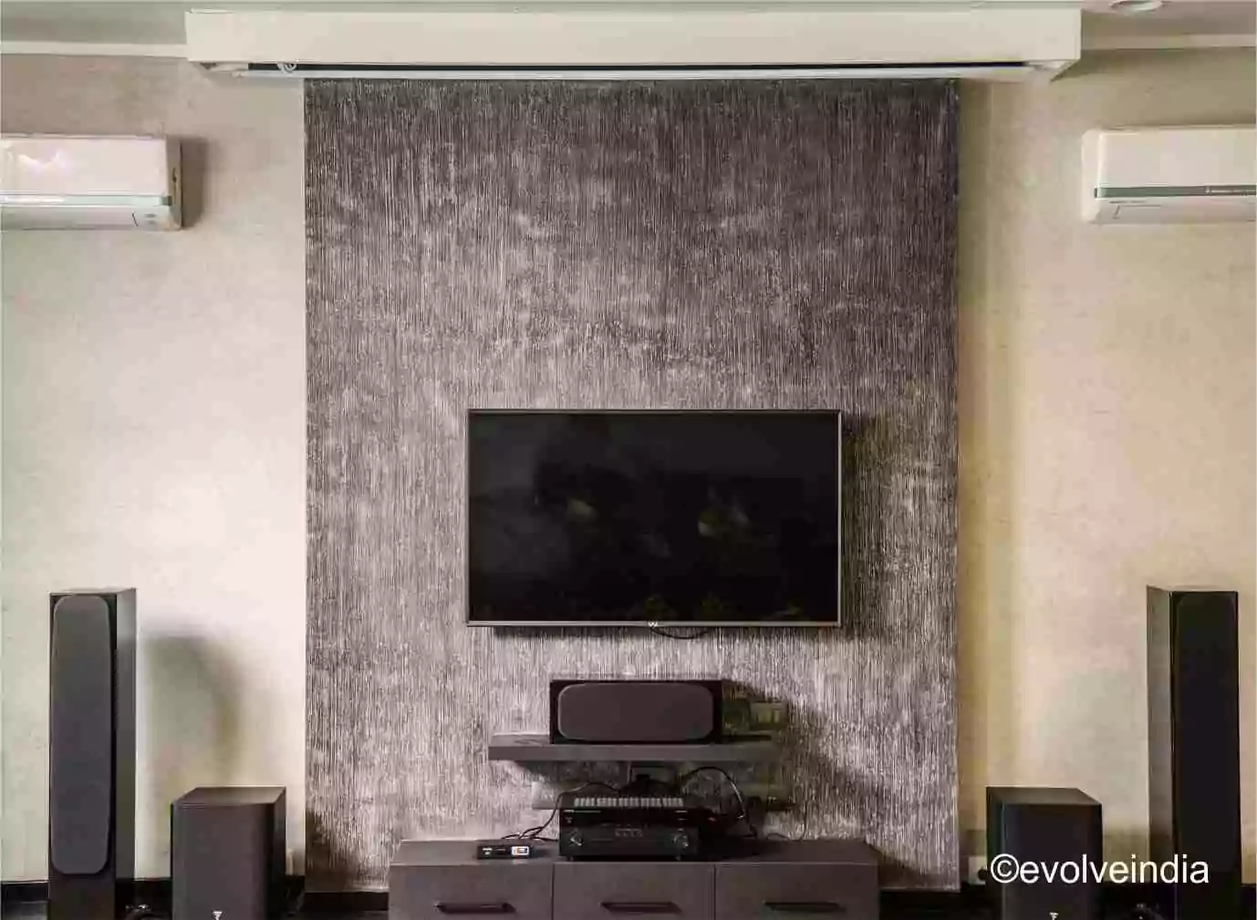 TV back wall design project by Evolve India
