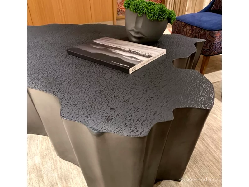 An image of liquid Gunmetal finished centre table