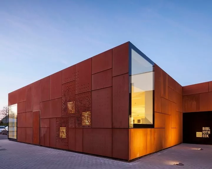 Office facade designed using corten steel cladding