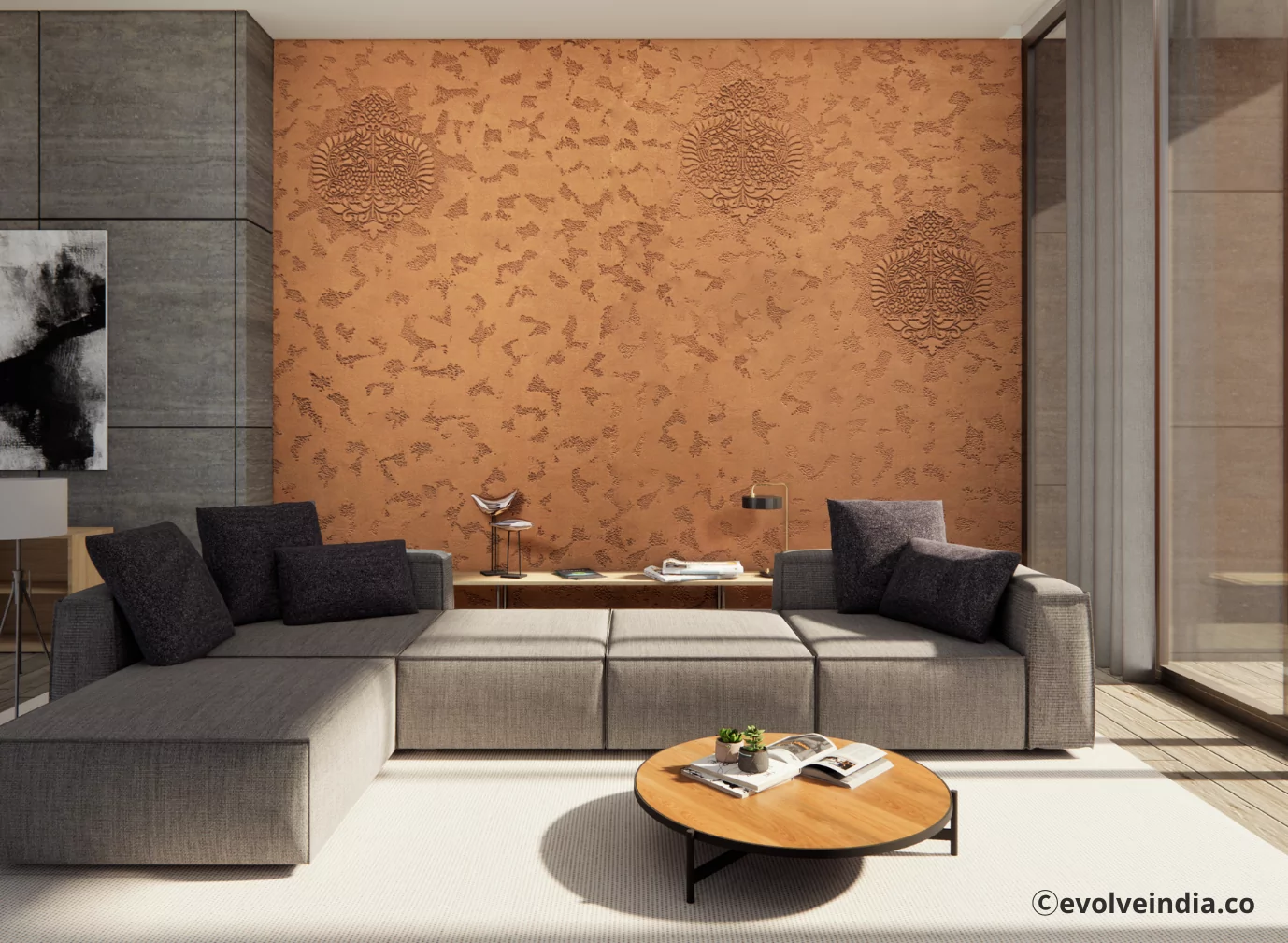Archae Copper Artistique Fusion Living Room Wall By Evolve India